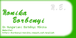 monika borbenyi business card